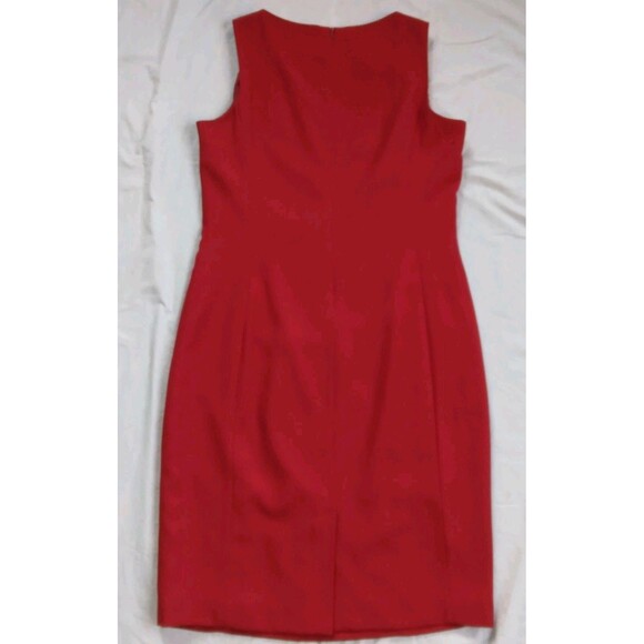 2 Piece Liz Claiborne Collection Red Sleeveless Shift Dress Jacket Holiday 12 - Picture 10 of 13